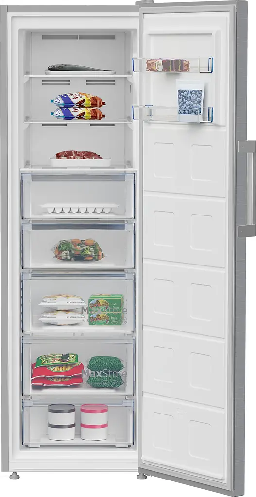 Beko Морозильна камера Beko, 187x60x71, 286л, 1дв., E, NF, нержавіюча сталь - фото 3