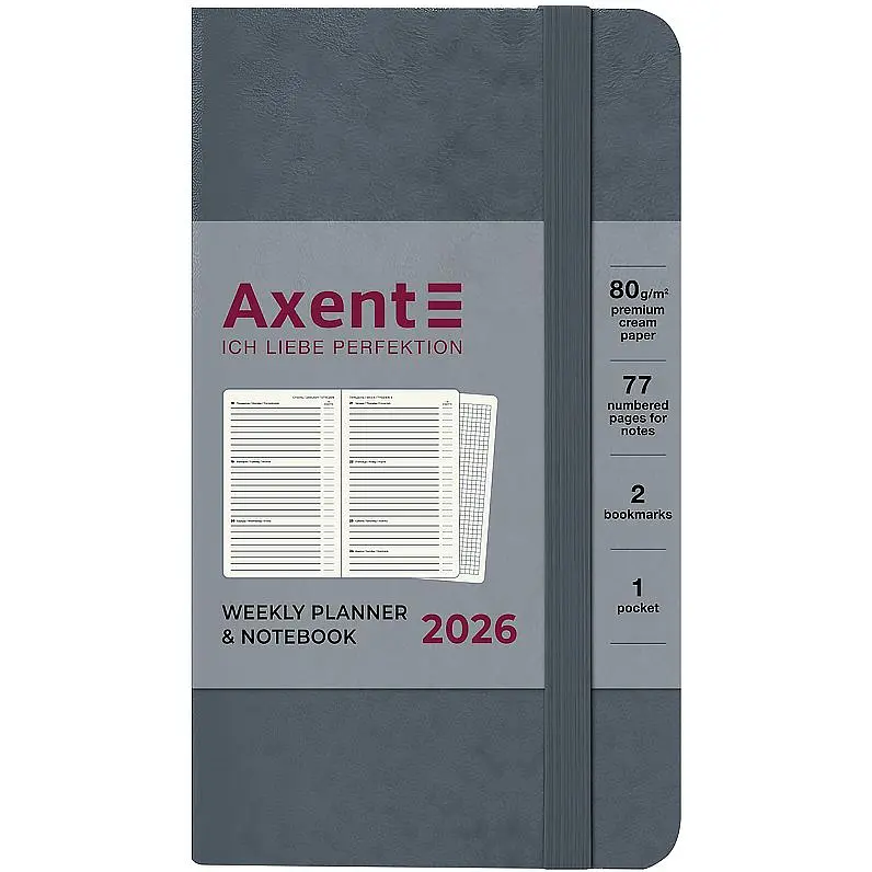 Щотижневик Axent 2026 Pocket Strong 90 x 150 мм сірий (8508-26-62-A) - фото 2