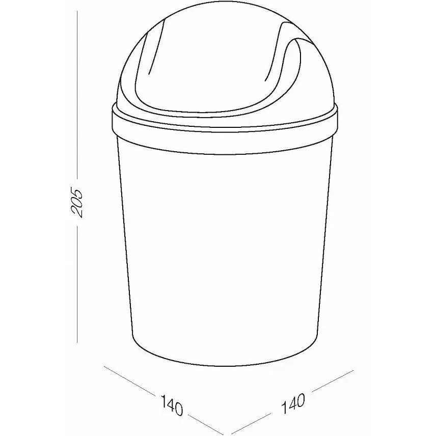 Відро для сміття MBM My Home з кришкою 1.6 л сіре (BIN-10 1.6L GRAY) - фото 5