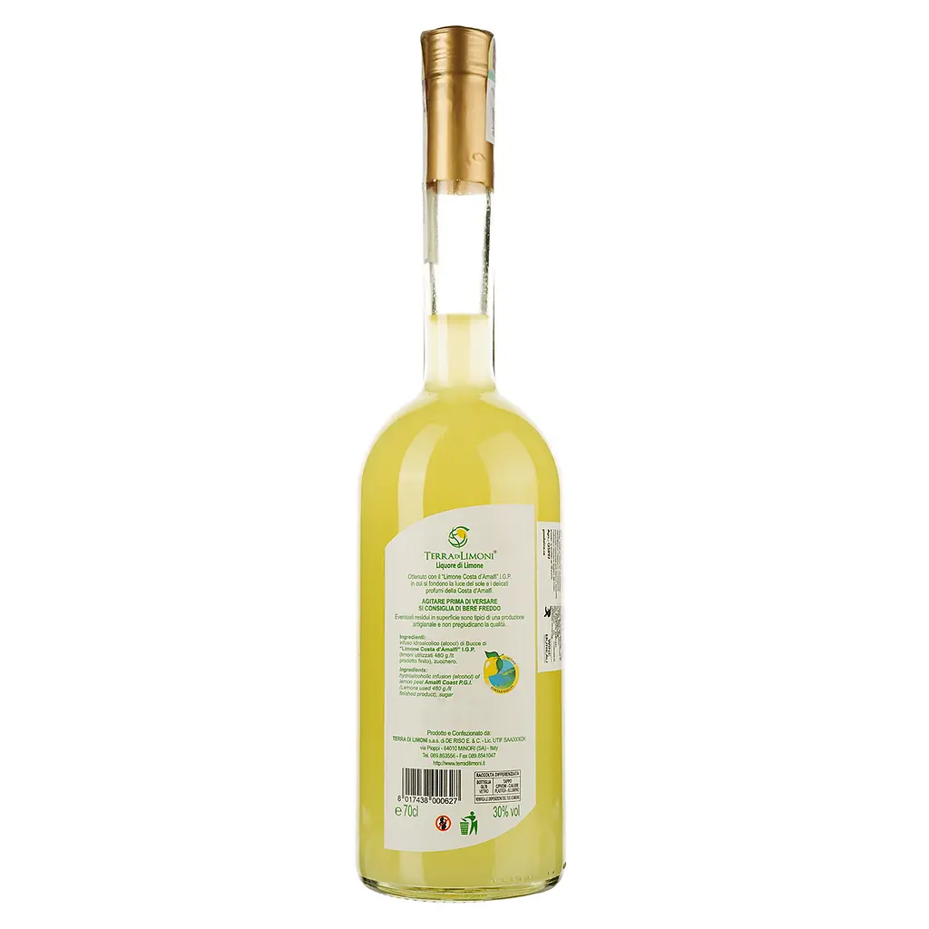 Лікер Terra di Limoni Liquore al limoncello Costa d'Amalfi, 30%, 0,7 л (Q5892) - фото 2