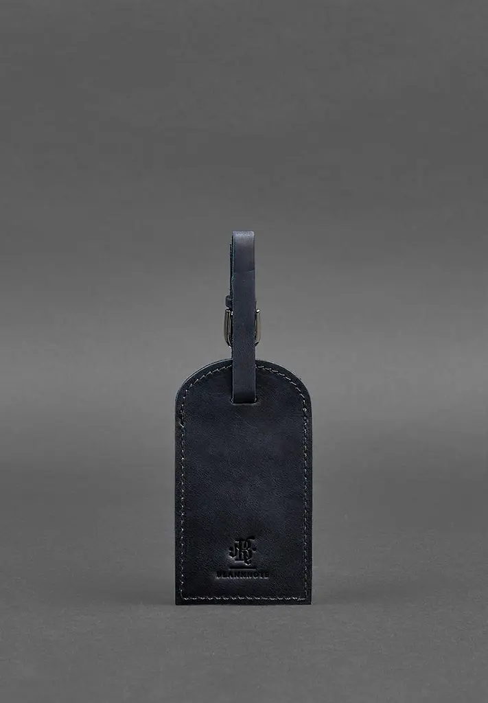Кожаная бирка для багажа 2.0 Темно-синяя Crazy Horse - фото 4