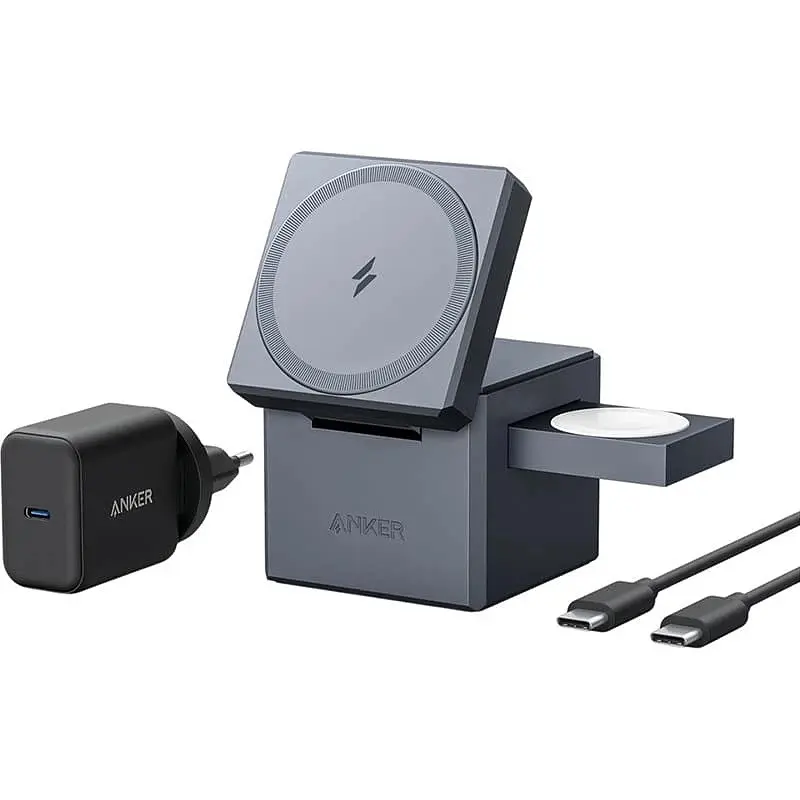 Беспроводное зарядное ANKER MagGo Wireless Charging Station 15W 3-in-1 Cube Y1811G11 - фото 3