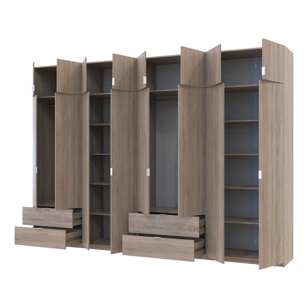 Шафа для одягу Doros Лукас Дуб сонома 4+4 ДСП 340х50х240 (42005139) - фото 2