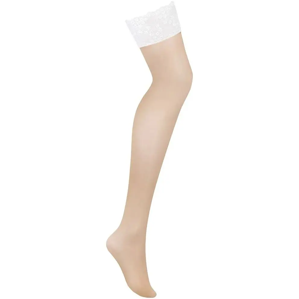 Панчохи Obsessive Heavenlly stockings XS/S, широка резинка - фото 3