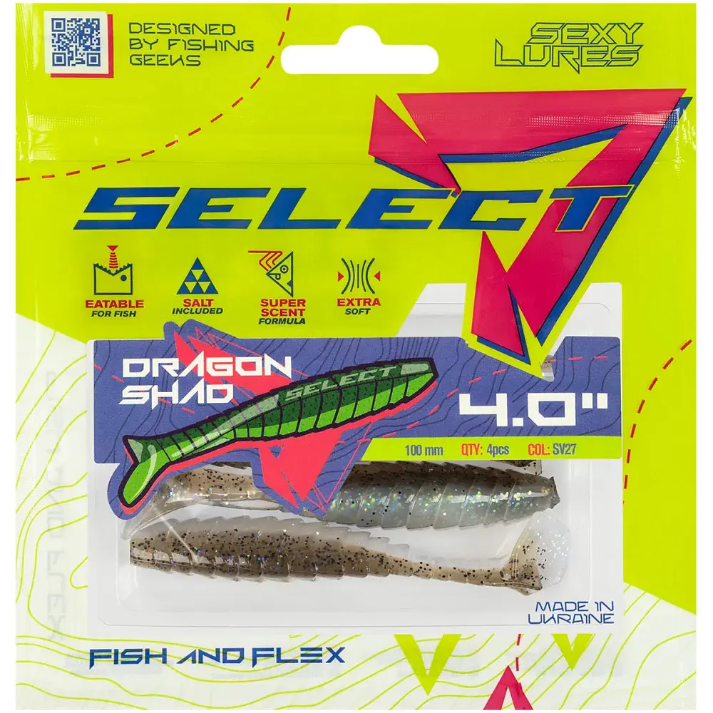 Силікон Select Dragon Shad 4" SV27 (4 шт/уп) - фото 2