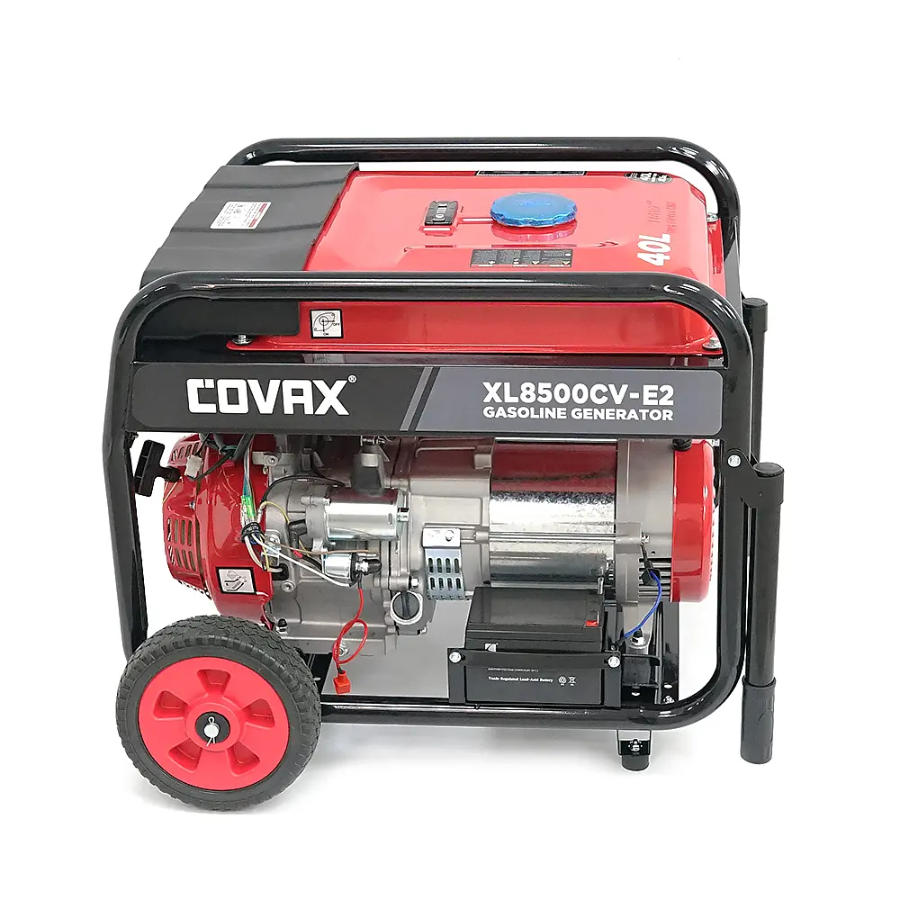Генератор бензиновий COVAX XL8500CV-E2, 6.0kW, однофазний 220V, 50Hz, DC12V, 15HP, Electric Starter, tank 25L, 690x535x555mm - фото 4