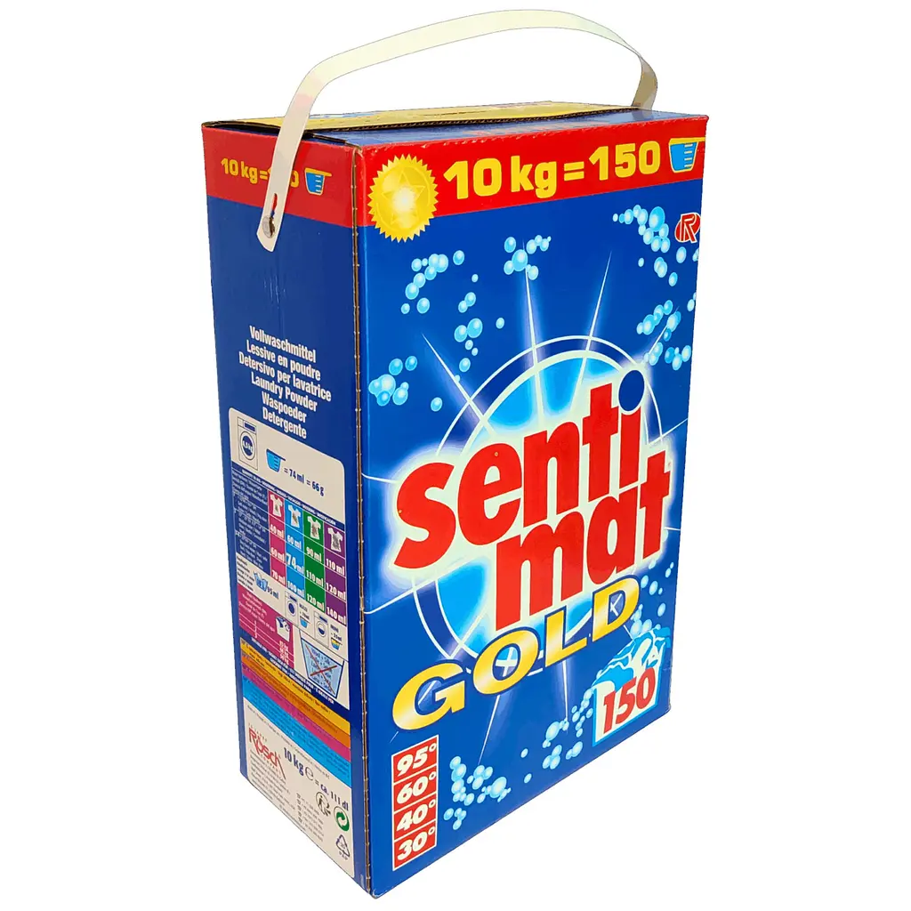 Пральний порошок універсальний для всіх текстильних виробів Sentimat Gold 10 кг 150 прань - фото 2