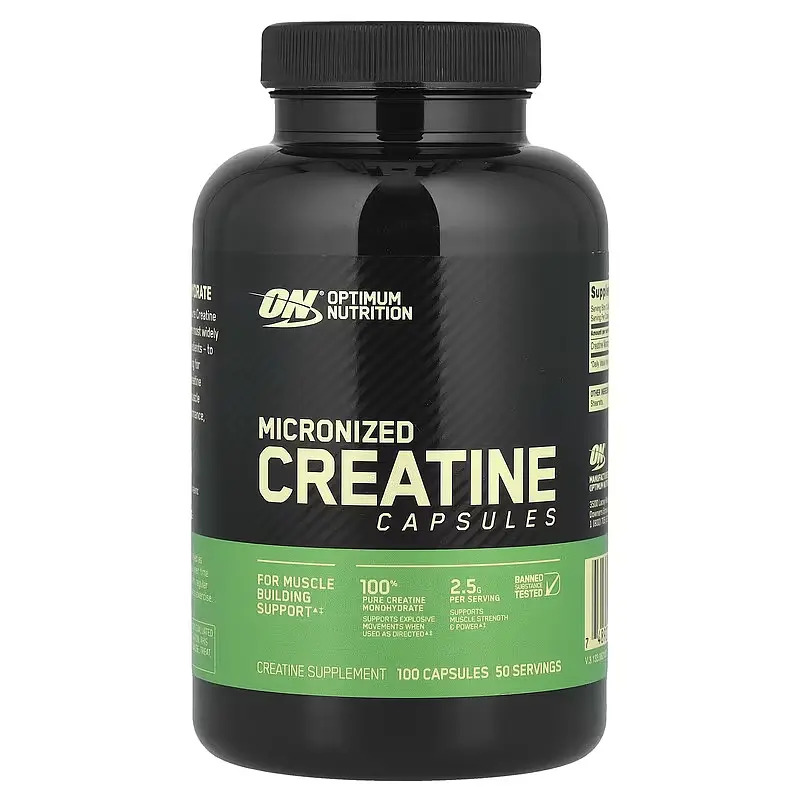 Мікронізований Креатин Optimum Nutrition Моногідрат - 100 капсул