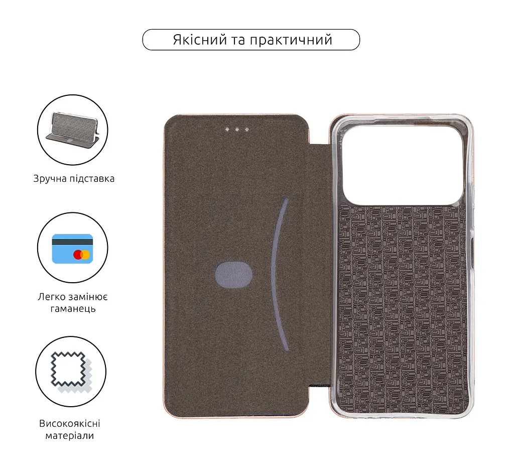 Чехол-книжка для TECNO Spark 40 4G, G-Case, розовый, кожаный чехол-книга из экокожи (PU) и TPU, с магнитом, с подставкой и вместительным кардхолдером, противоударный, защита всего корпуса, ArmorStandart (ARM88018) - фото 3