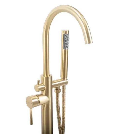 Змішувач для ванни Rea Mono brushed gold підлоговий REA-B2716, Золотий - фото 2