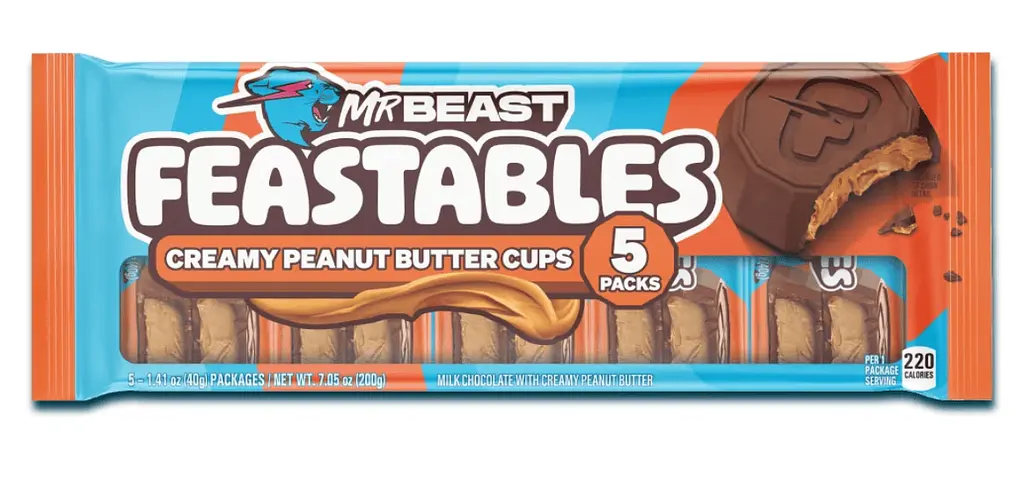 Шоколадні батончики Feastables MrBeast Peanut Butter Cups 5 шт х 40 г