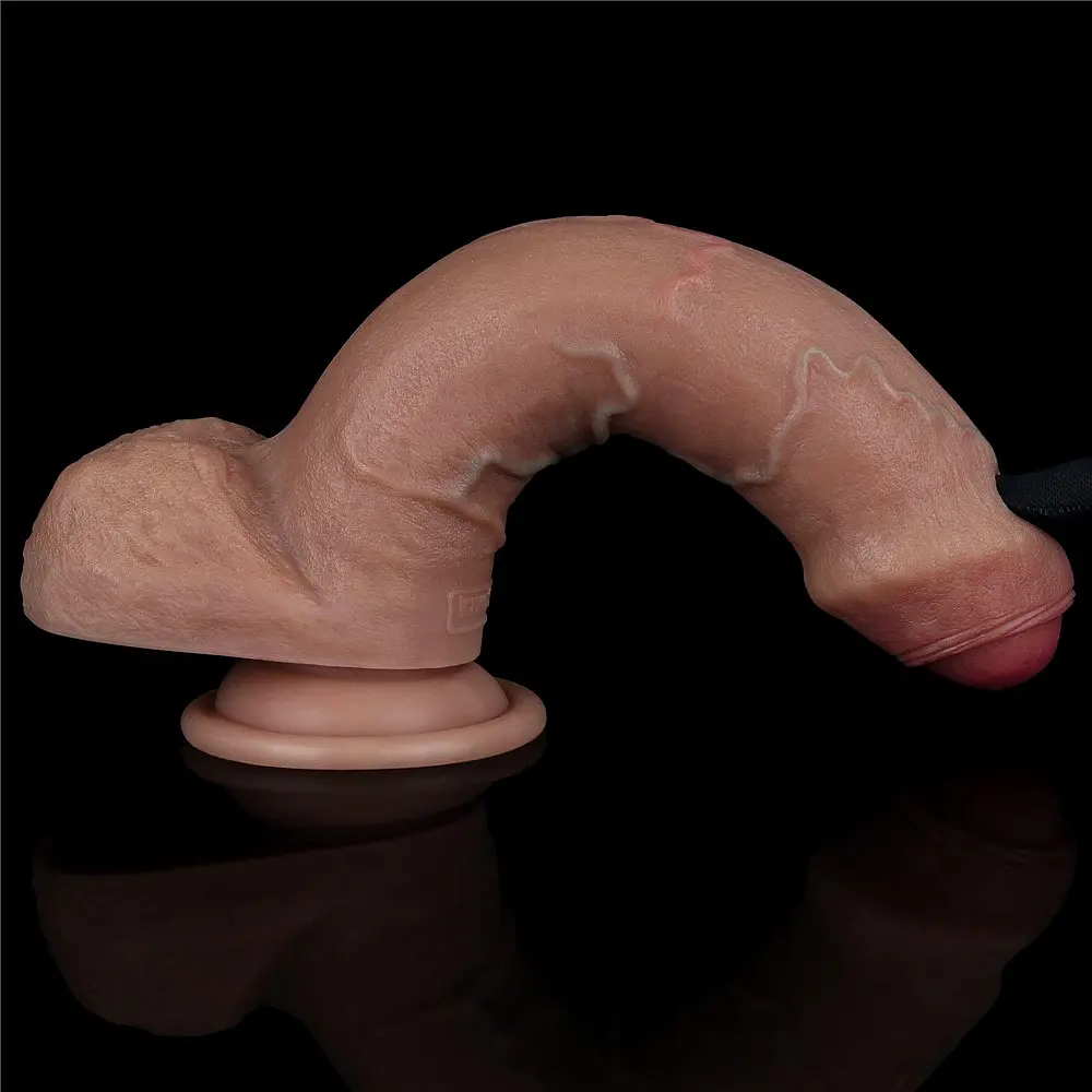 Фалоімітатор Lovetoy Dual-Layered Silicone Nature 20.5 см коричневий - фото 11