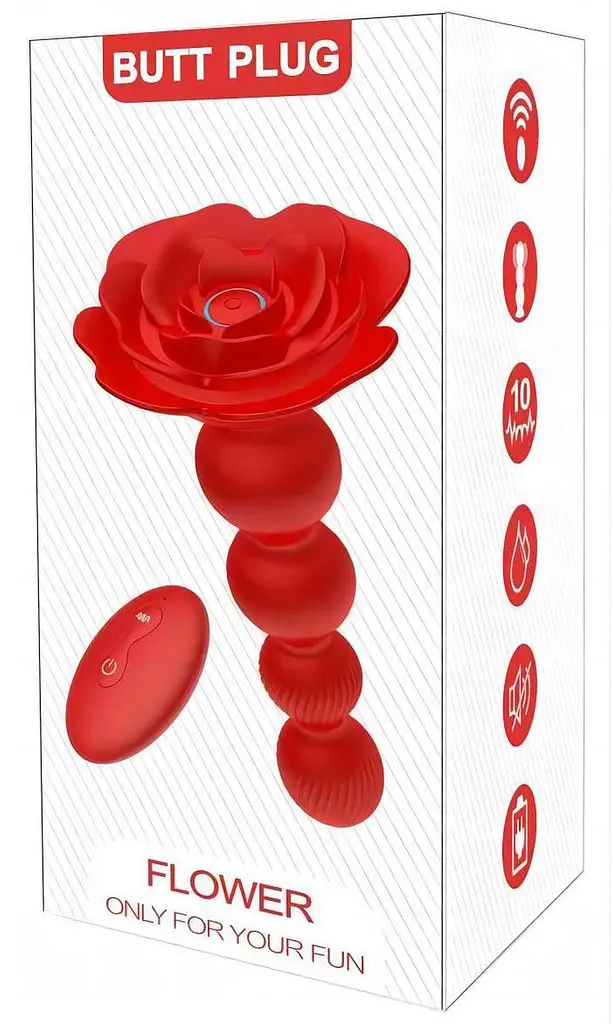 Анальна пробка B - Series Cute Rose, 18.3 см (рожевий) - фото 6