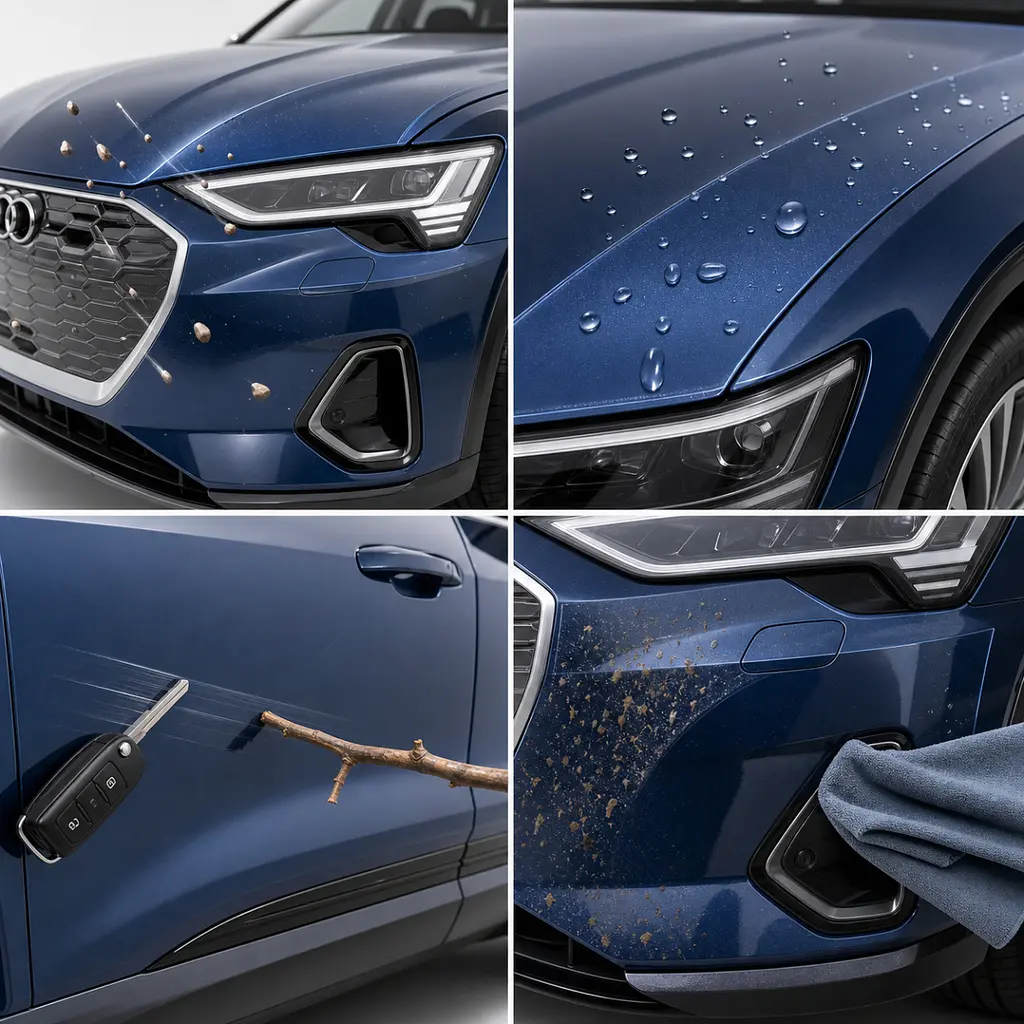 Антигравійна захисна бронеплівка за лекалами для Audi e-tron GT J1 2021- передня частина авто (капот бампер крила)) - фото 2