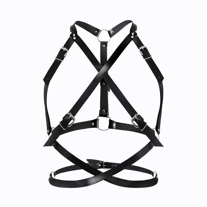Портупея жіноча Art of Sex - Agnessa Leather harness, XS-M, чорний - фото 2