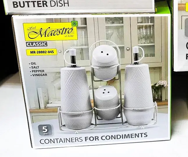 Керамічний набір для спецій та пляшечки для олії Maestro MR-20002-04S настільний набір баночок Білий - фото 6