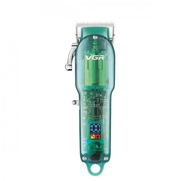 Професійна машинка для стрижки V-660 Professional Clipper Transparent Green • Акумуляторна машинка для волосся VGR V-660 - фото 2