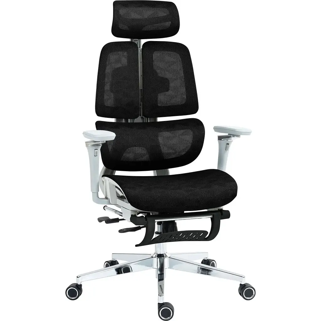 Офісне крісло GT Racer B-2450 White/Black [125571] - фото 7