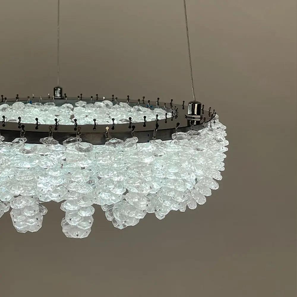 Кольцевая хрустальная люстра в хроме на 2 яруса 80+60 см Ст. 33038-800+600 CH | Line F - фото 6