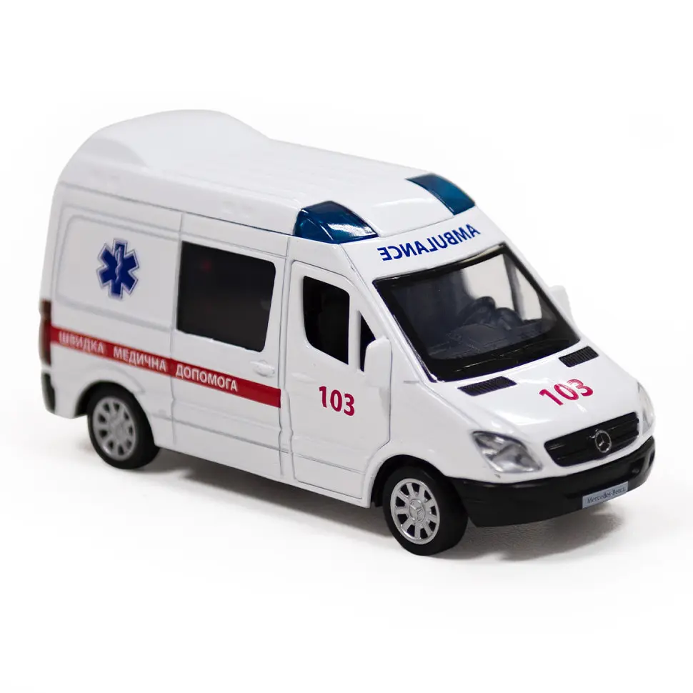 Автомодель дитяча Швидка допомога MERCEDES-BENZ SPRINTER TechnoDrive 250295 інерційна - фото 3