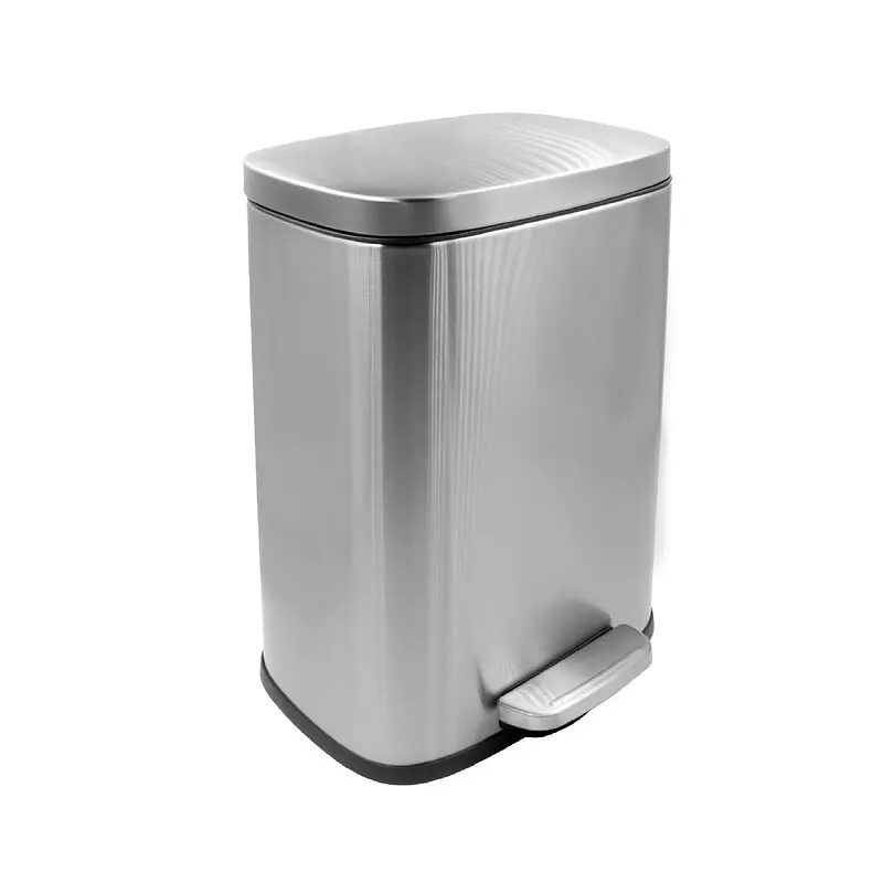 Відро для сміття з плавним закриттям прямокутне Mixxus Bevel-TC0105 SS Color 5л нержавіюча сталь MI7086, Нержавіюча сталь - фото 3