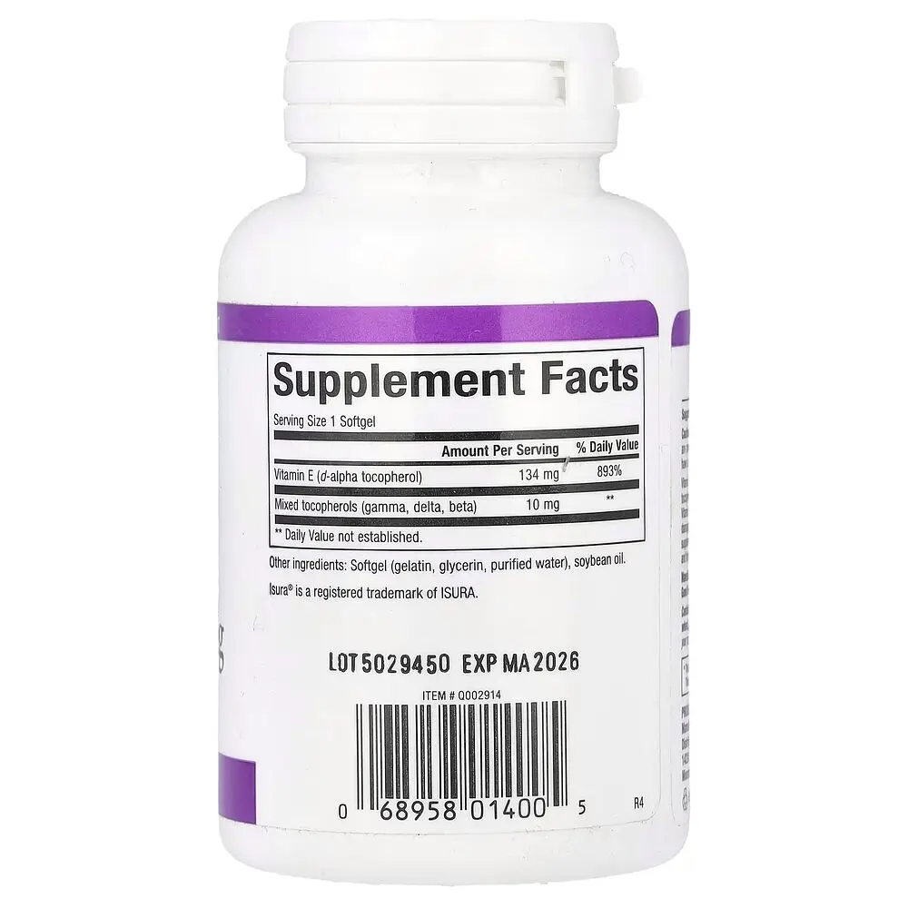 Суміш токоферолів Natural Factors Mixed Vitamin E 134 mg, 90 капсул для антиоксидантного захисту - фото 2