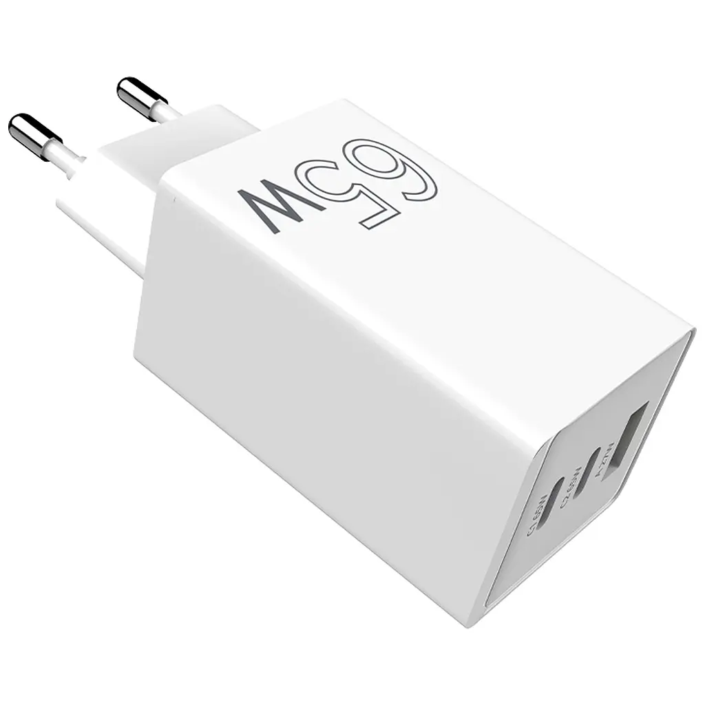 Зарядний пристрій Sigma 2xUSB-C PD65 Вт + 1xUSB QC3.0 GaN X-power PS65-01 білий (4827798637715) - фото 8