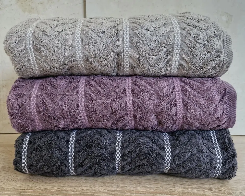 Набір турецьких махрових рушників Cestepe MicroCotton Premium 3 штуки 70x140 Multi 3 щільність 600 г/м2 - фото 3