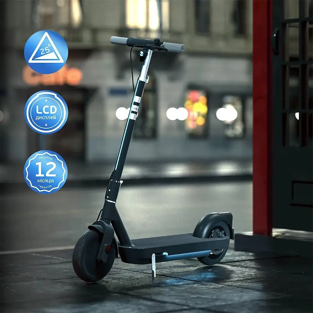 Електросамокат OKAI ES30-NEON PRO складаний 350/700W 14.7Ah швидкість до 25 км/год до 80 км NFC App колеса 10" вага до 100 кг Black - фото 10