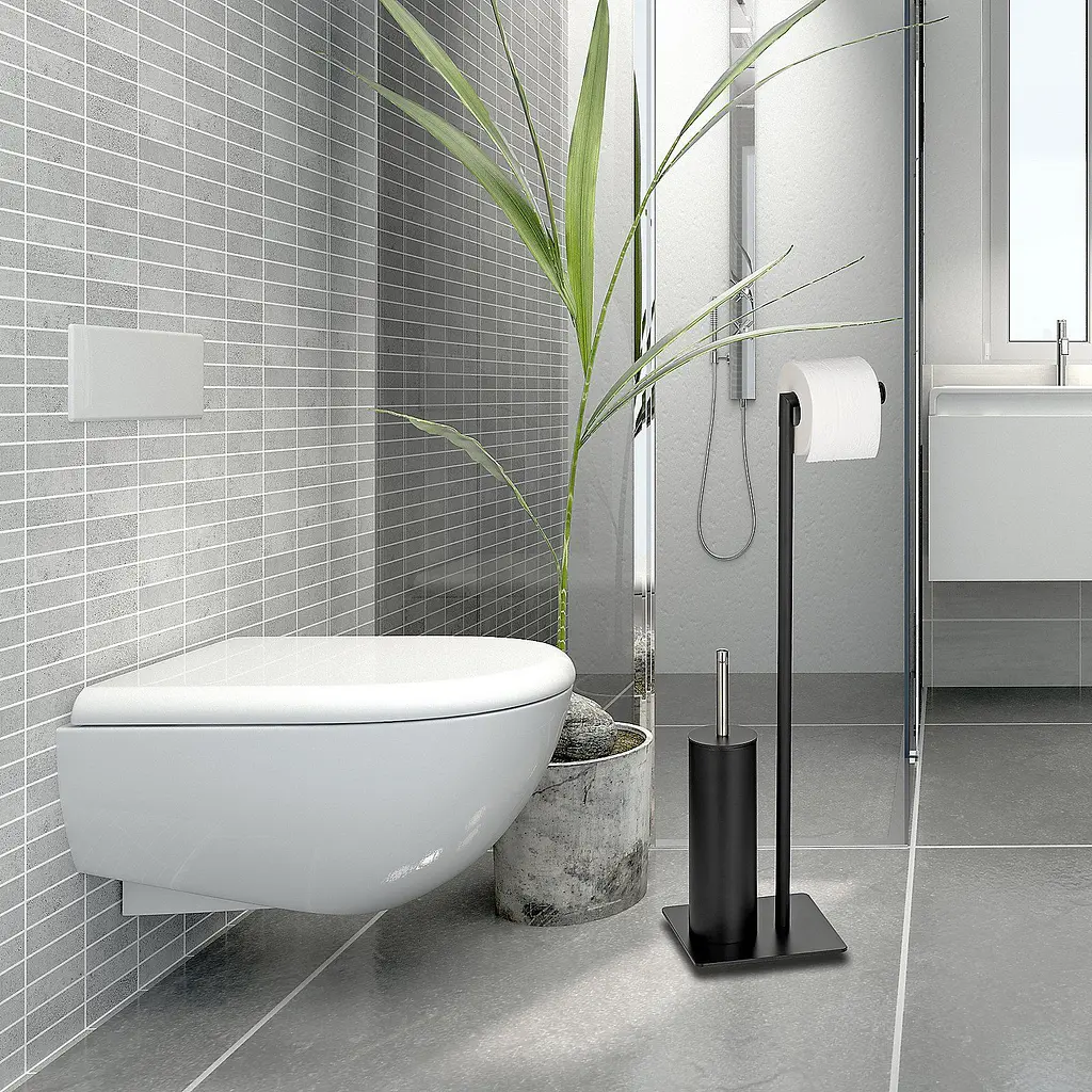 Набір аксесуарів для туалету Kela Style 20x20x71 см чорний (22498) - фото 5