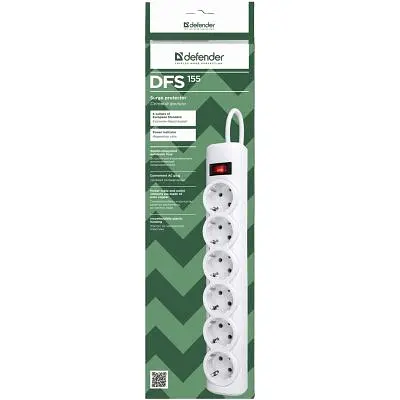 Мережевий фільтр живлення Defender DFS 155, 5 m (99493) - фото 4