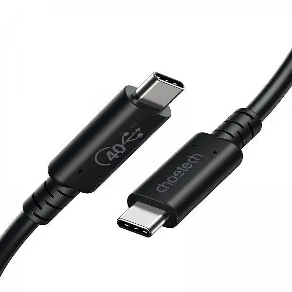 Кабель Choetech USB4 Type-C-Type-C 0.8 м. Black (XCC-1028-BK) - фото 2