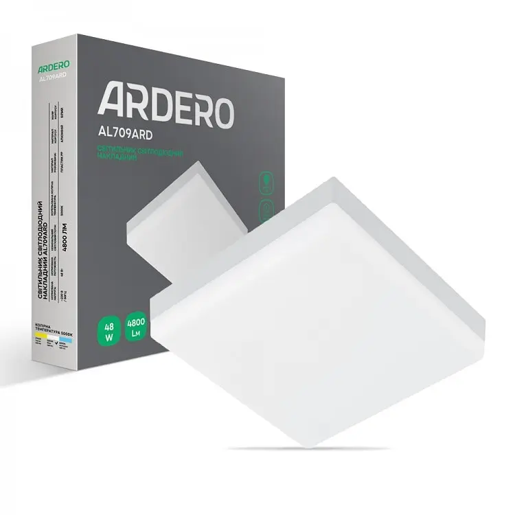 Свiтильник свiтлодiодний Ardero AL709ARD накладний 48W 5000K (80008) - фото 2