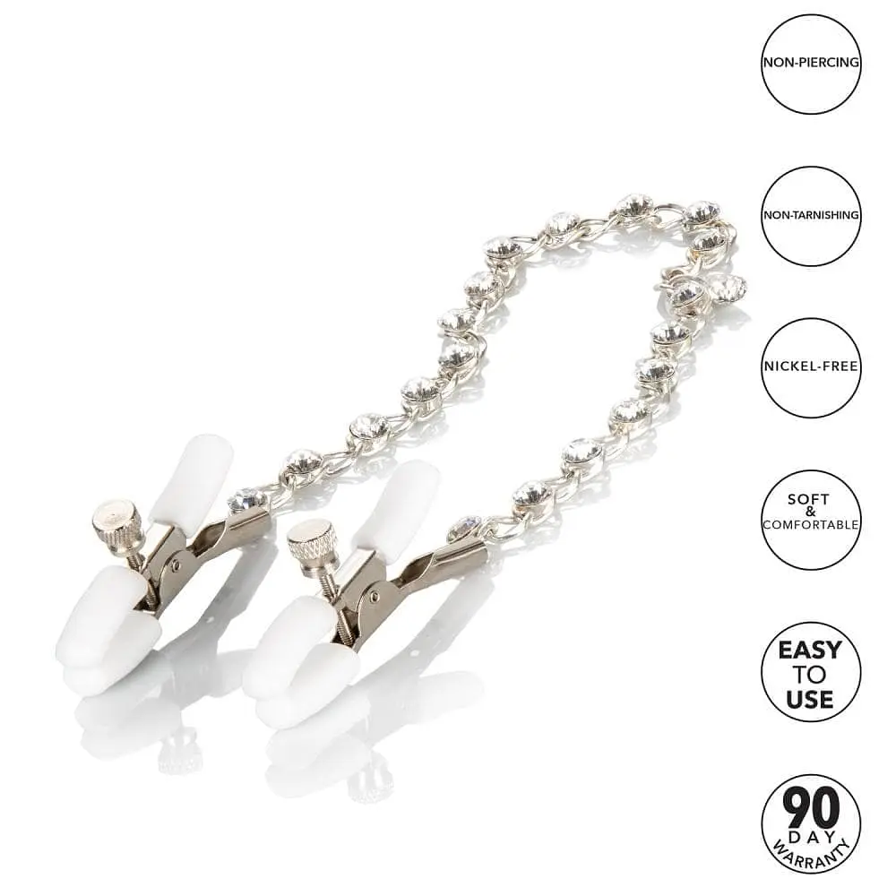 Затискачі для сосків CalExotic Crystal Chain Nipple Clamps - фото 5