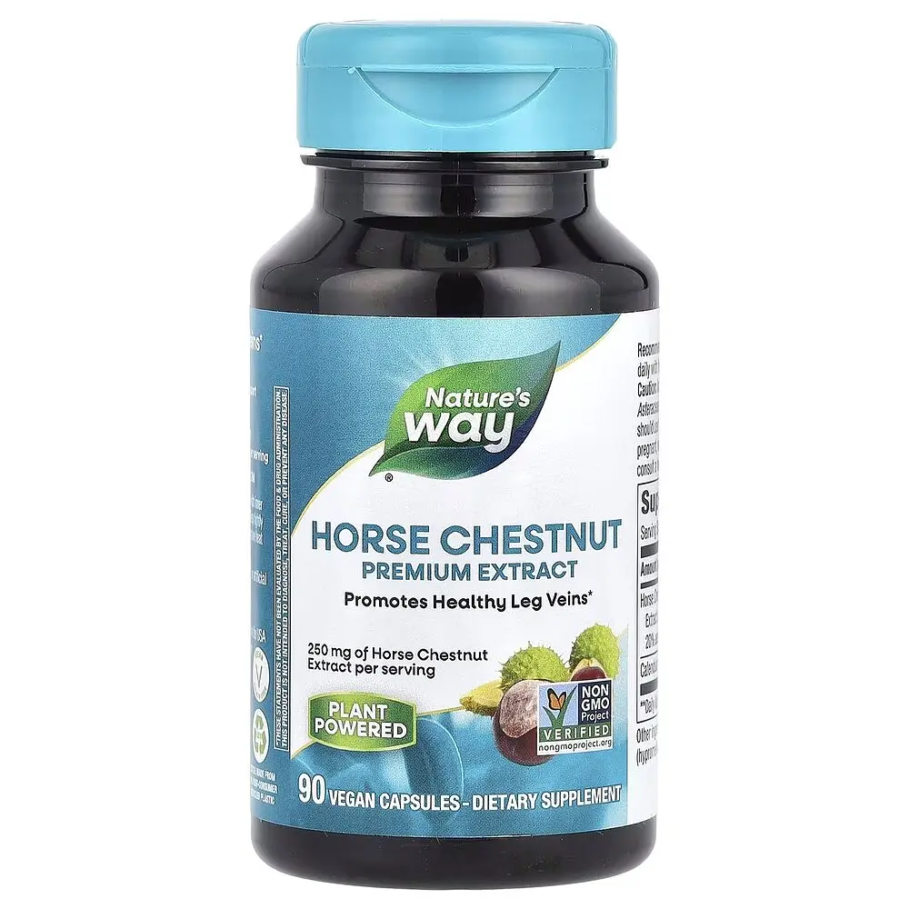 Екстракт насіння кінського каштана Nature's Way Horse Chestnut, 90 капсул для підтримки вен і капілярів