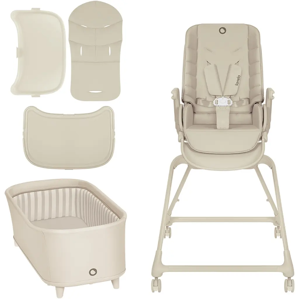 Набір Lionelo Maddie Set: ліжечко + стільчик для годування + шезлонг Beige (LO-MADDIE SET BEIGE) - фото 2