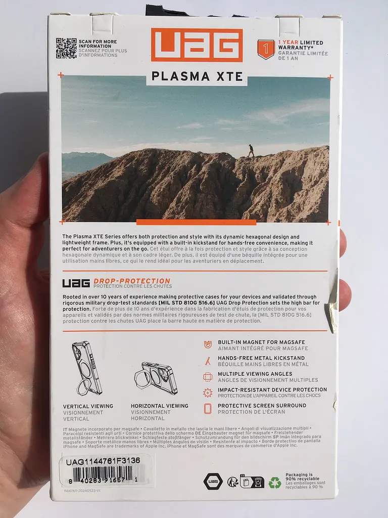 Чохол протиударний UAG Plasma XTE MagSafe для iPhone 16 (6.1") Ash/Titanium 1144761F3136 - фото 8