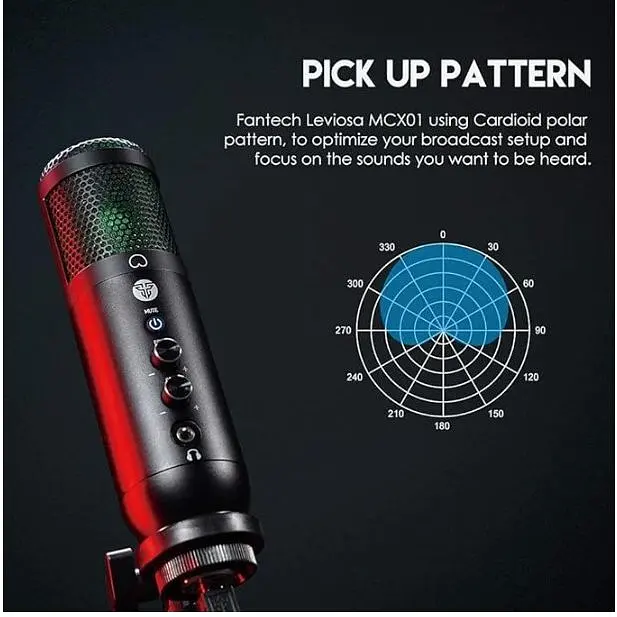 Конденсаторний мікрофон для подкастів, потокового передавання FANTECH LEVIOSA MCX-01, кардіоїдний дизайн з - фото 5