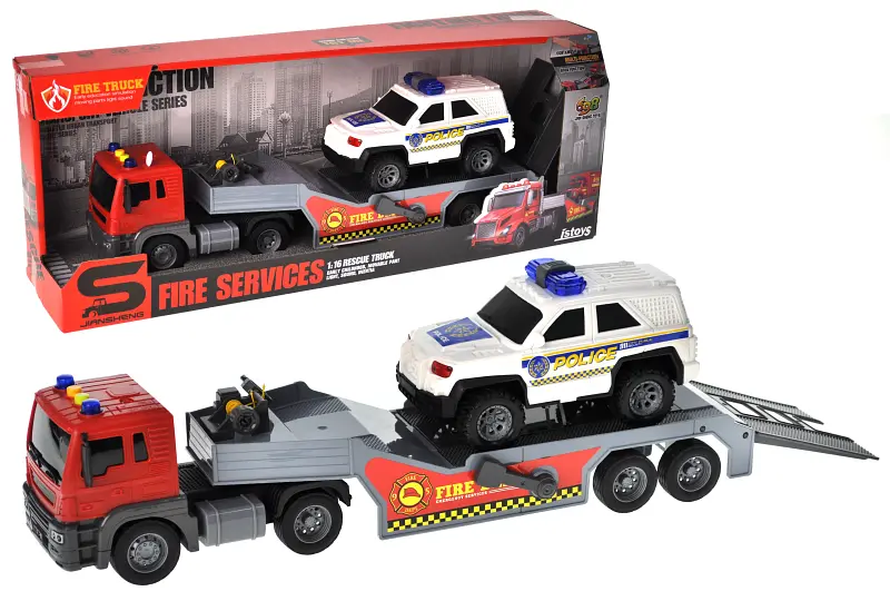 
Автовоз з поліцейською машинкою YG Toys інерційний світло звук JS202A-1 - фото 3