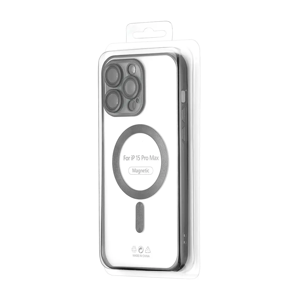 Чохол Ductil Metallic Edge with MagSafe (Protected Camera & Lens) iPhone 15 Pro Max Black - фото 2