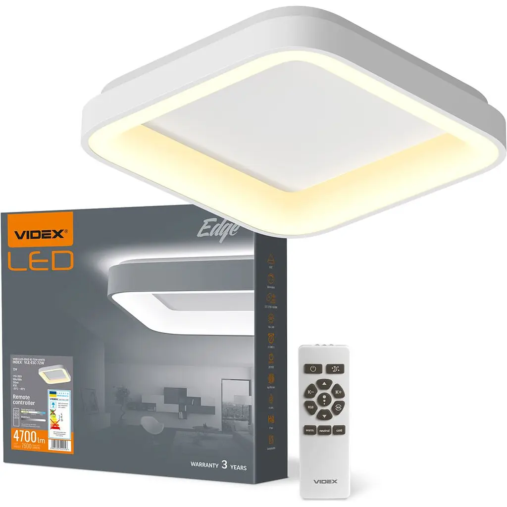 Стельовий світильник Videx EDGE-SC-72W-WHITE (VLE-ESC-72W) [104495] - фото 2
