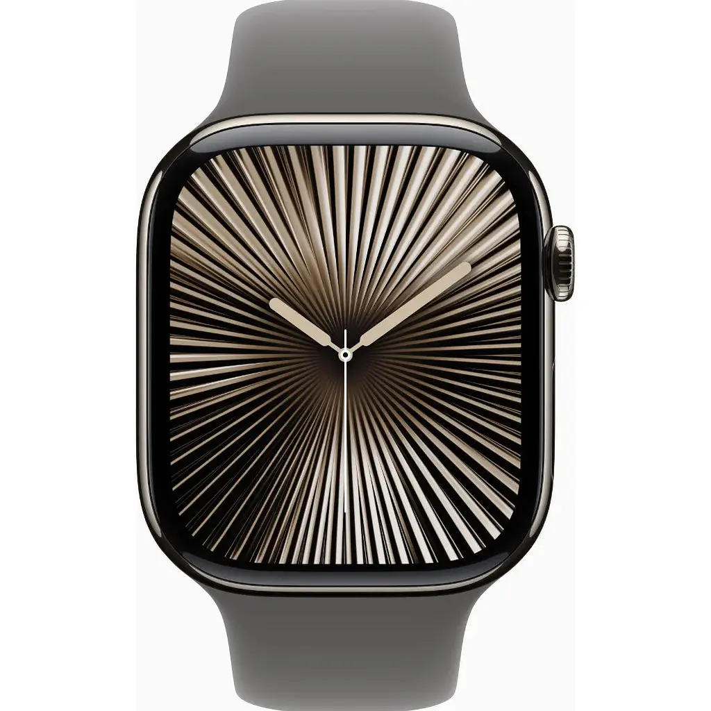 Смарт-часы Apple Watch Series 10 GPS + Cellular 46mm Natural Titanium Case w. Stone Grey Sport Band - M/L MWYA3 - фото 2