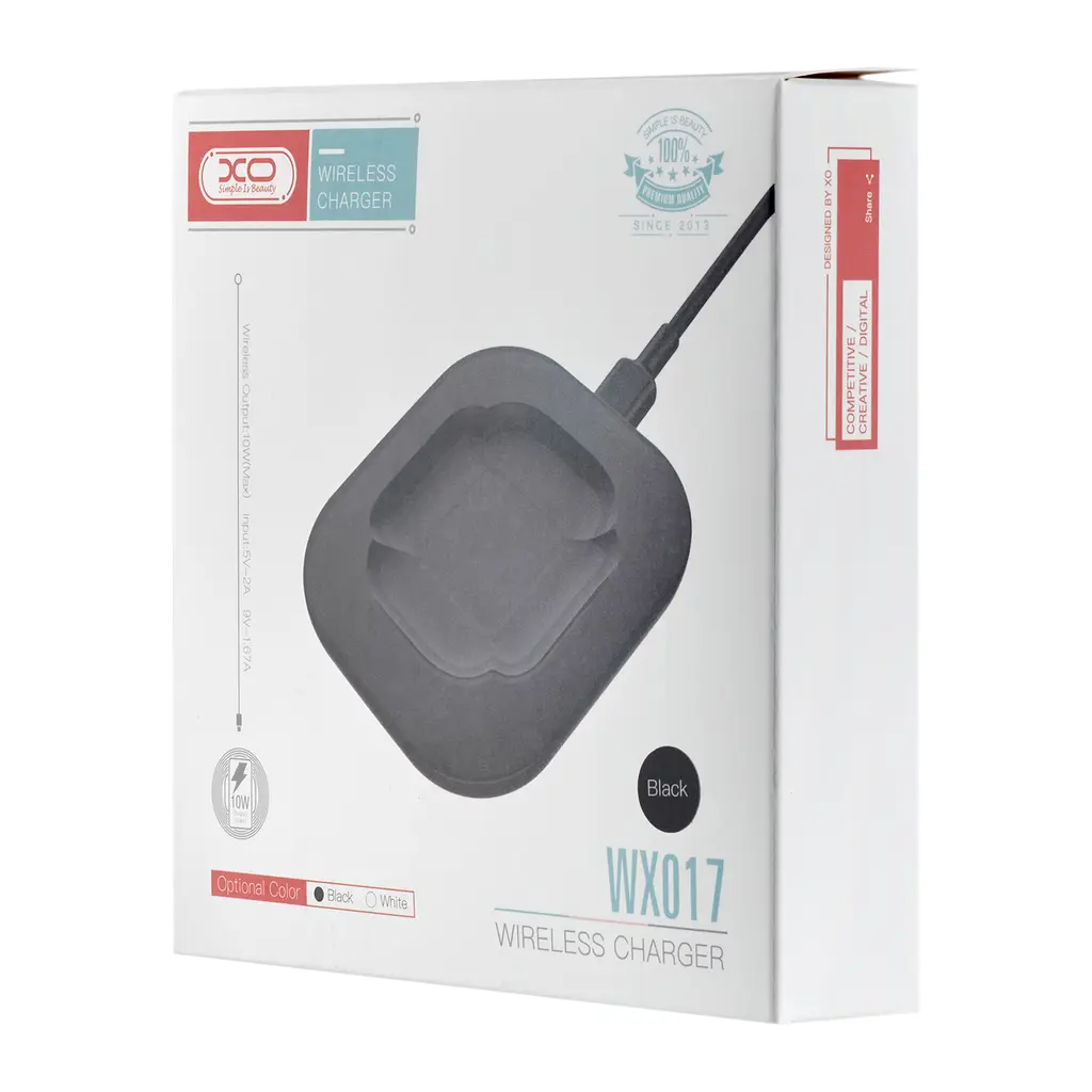 БЗП XO WX017 10W wireless fast charger Black - фото 2