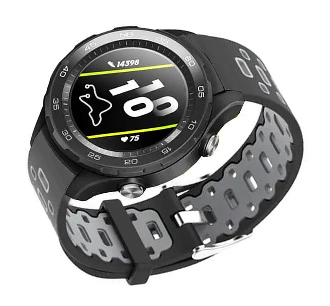 Спортивний ремінець Primo Perfor Classic для годинника Huawei Watch 2 Black Grey - фото 2
