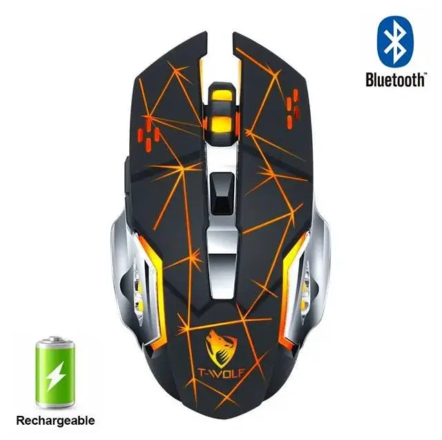 Миша бездротова ігрова з підсвічуванням T-Wolf Q13 BT Strip Black Original 2,4G+Bluetooth - фото 2