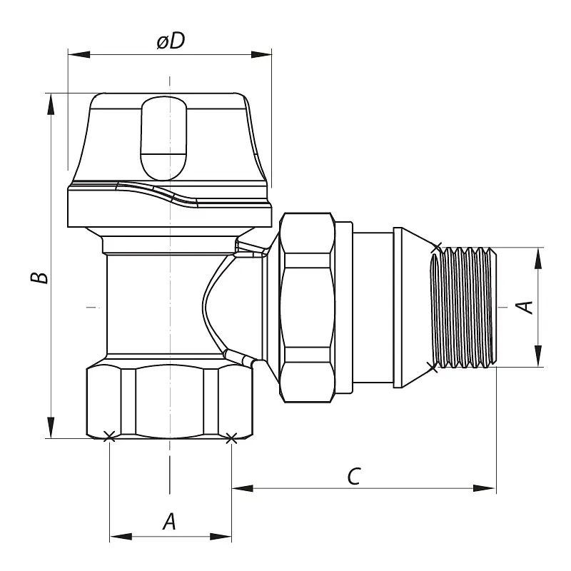 Кран термостатичний Koer кутовий 1/2" KR.921-Gi KR2682 - фото 2