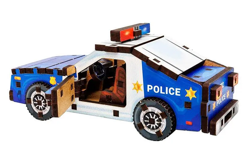 Конструктор 3D Puz-00971, дерев'яний "Turbo Police" PuzzleOk - фото 6