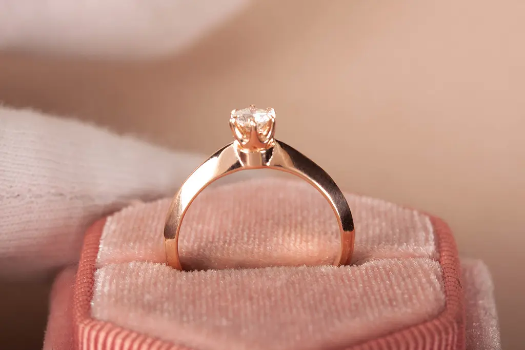 Каблучка з червоного золота з бриллиантом 20.5 K-0289 - фото 8