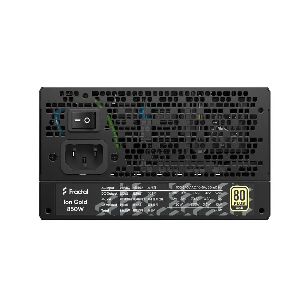 Блок живлення Fractal Design Ion 3 Gold 850W ATX 3.1 80+ Gold Black (FD-P-IA3G-850-EU) - фото 13