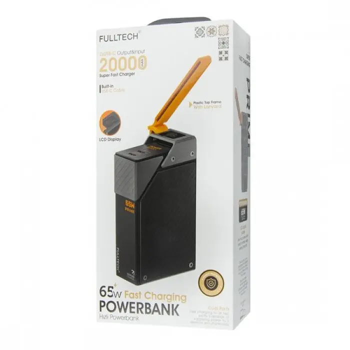 Зовнішній акумулятор Power bank FULLTECH FP43 20000 mAh PD65W батарея швидке заряджання Чорний - фото 3